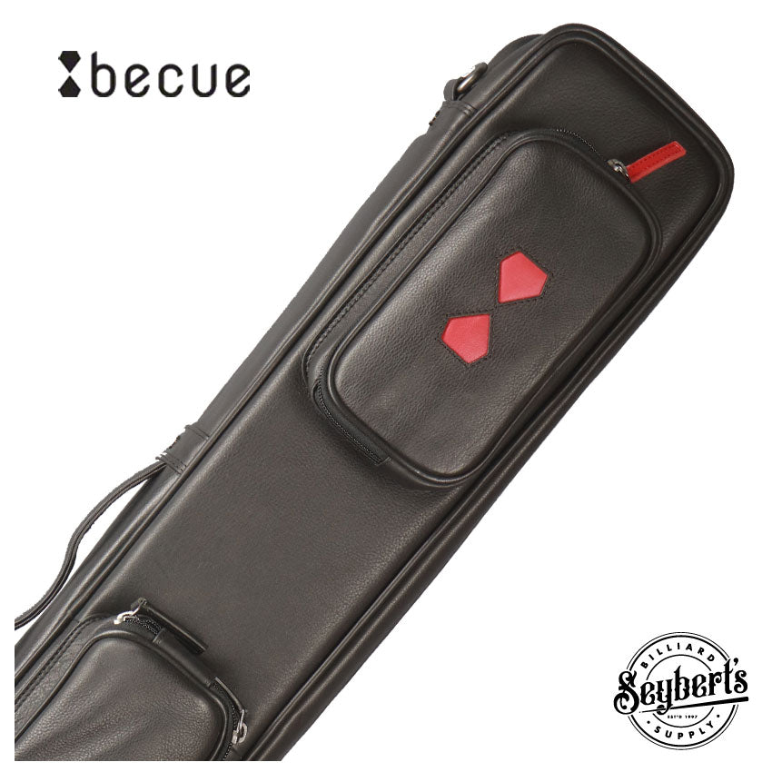 Becue, Becue Etui de queue 3x4 en cuir noir et rouge