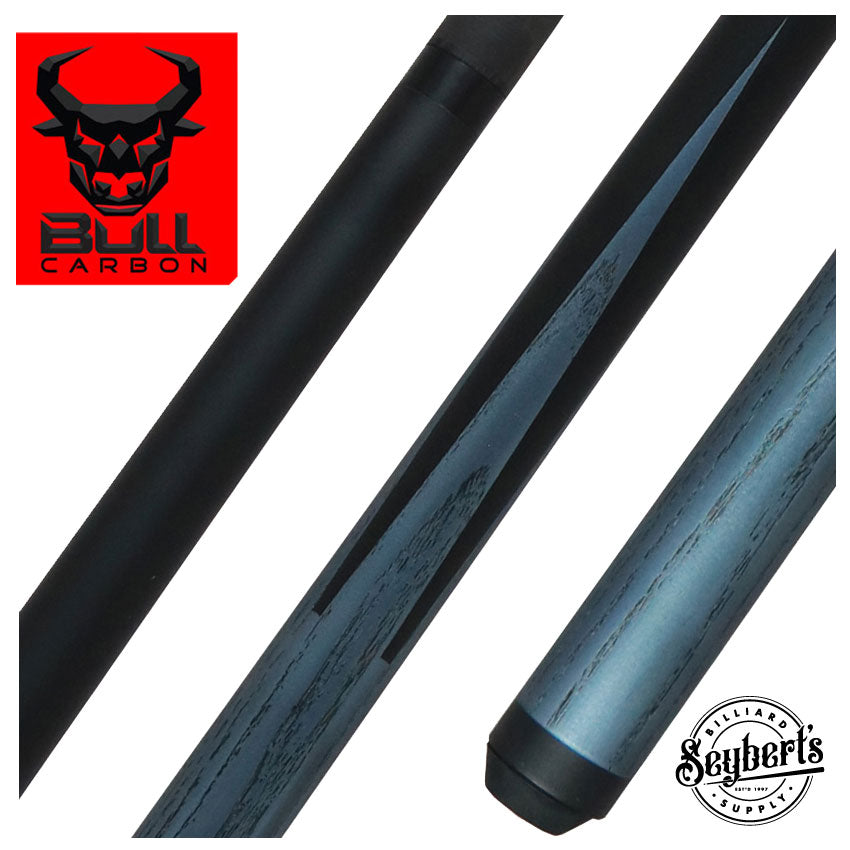 Carbone Bull, Bull Carbon LD7 Blue Metallic Sneaky Pete Pool Cue avec Bull Carbon Shaft