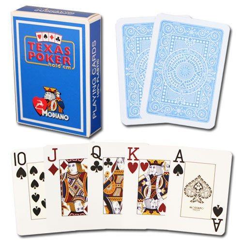 Modiano, Cartes de jeu de poker Jumbo 100% plastique - Bleu clair