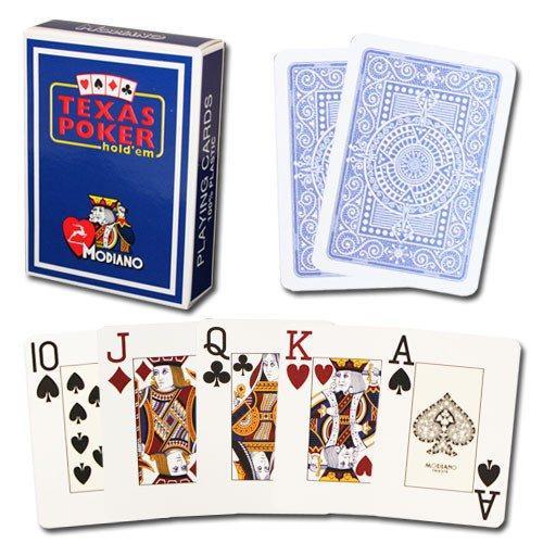 Modiano, Cartes de jeu de poker Jumbo 100% plastique - Bleu foncé