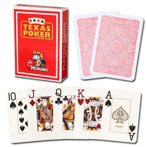 Modiano, Cartes de jeu de poker Jumbo 100% plastique - Rouge