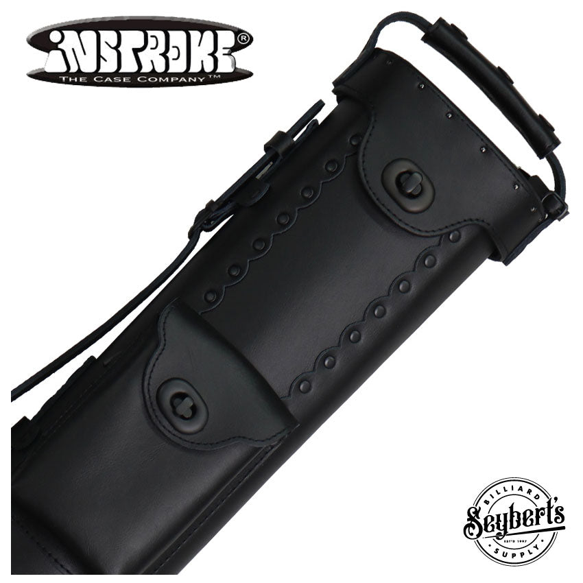 Instroke, Etui pour queue de billard Instroke 2X3 en cuir de cow-boy noir-out