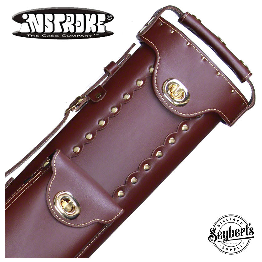 Instroke, Etui pour queue de billard Instroke 3X5 en cuir de cow-boy marron