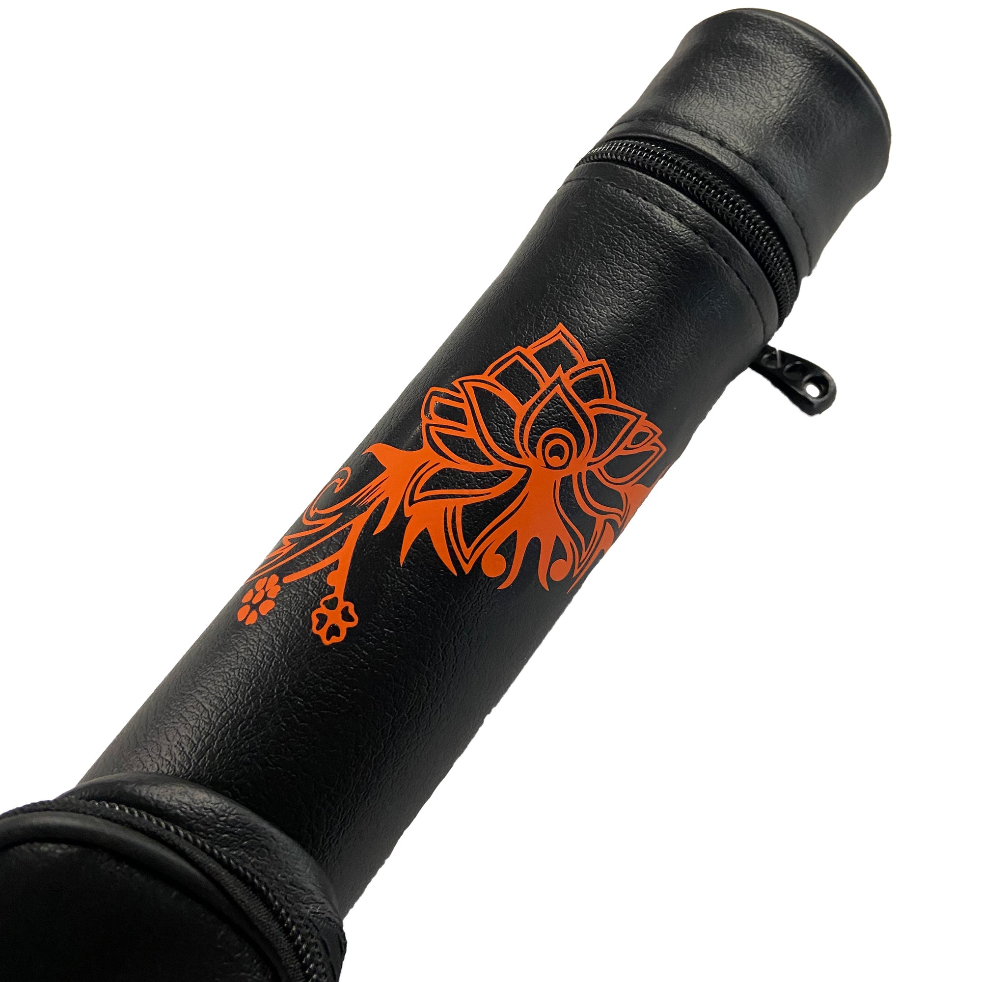 Billard D&L, Étui pour queue de billard à motif floral mandarine - 1 fût/1 tige - Noir