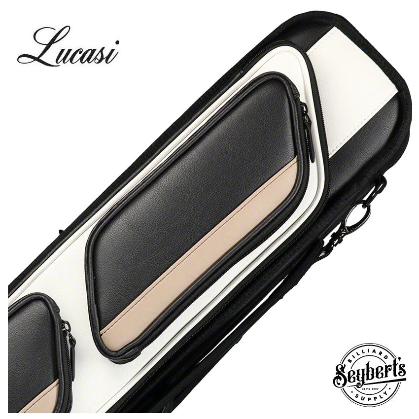 Lucasi, Etui souple 4x8 pour queue de billard Lucasi noir et blanc