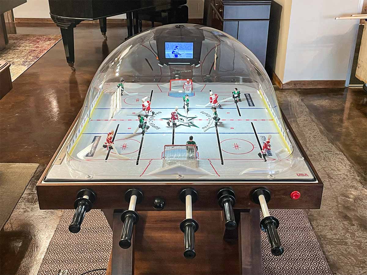 Jeux ICE, Hockey à bulles Super Chexx Pro en bois - Édition Dallas Stars