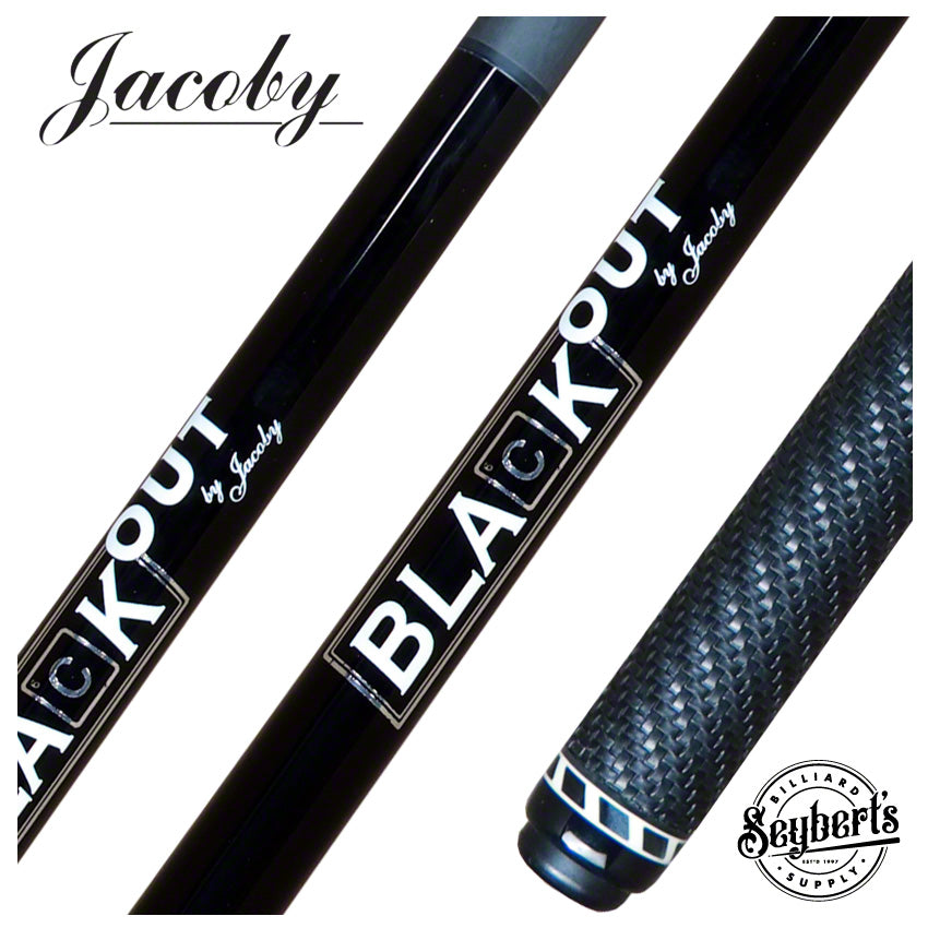 Jacoby, Jacoby Black Out Carbon Fiber Black Break Jump Cue with Wrap (queue de saut en fibre de carbone avec emballage)