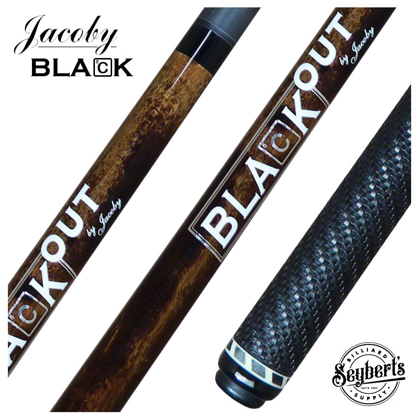 Jacoby, Jacoby Black Out Carbon Fiber Brown Break Jump Cue with Wrap (queue de saut en fibre de carbone brune avec emballage)