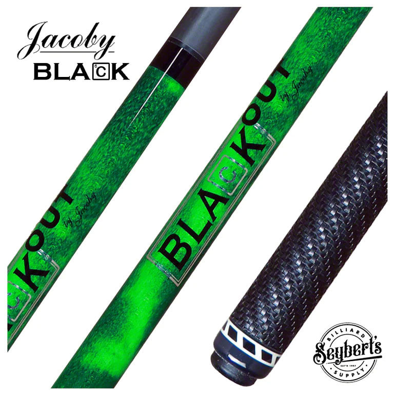 Jacoby, Jacoby Black Out Carbon Fiber Green Break Jump Cue with Wrap (queue de saut en fibre de carbone)