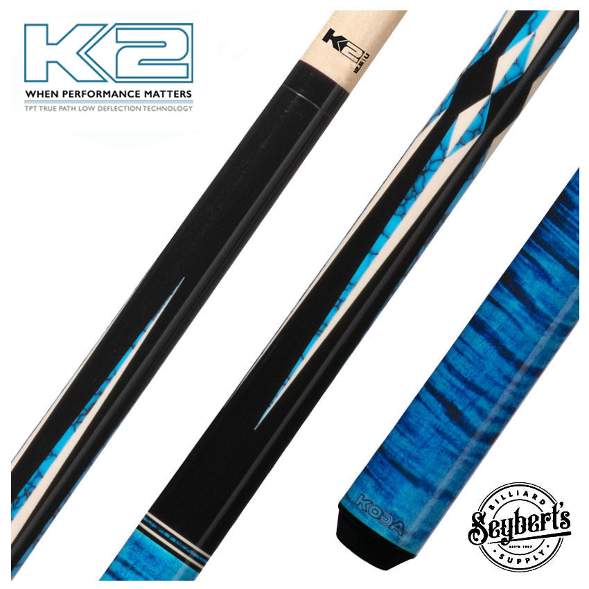 K2, K2 KL141 queue de billard 4 points noir et bleu Recon Graphic Play avec manche 12.50mm K2 LD