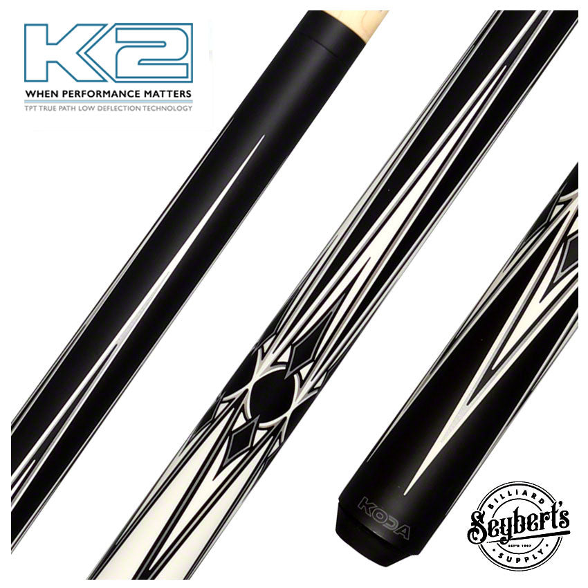 K2, K2 KL160 Noir/Blanc/Argent Matte 4 Point Graphic Play Queue Avec 11.75mm K2 LD Shaft