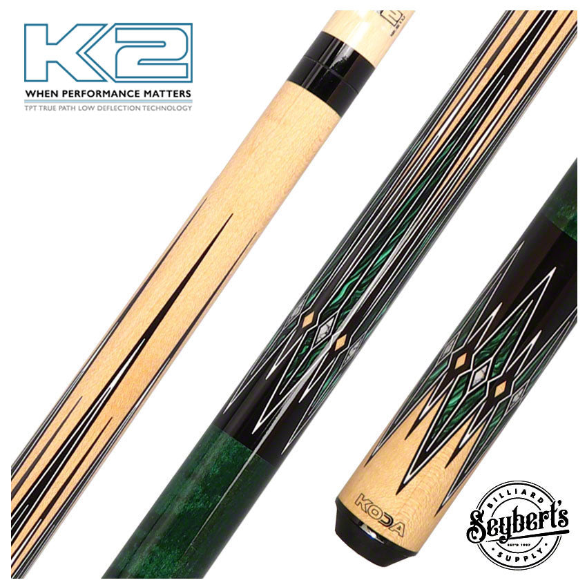 K2, K2 KL180 8 Point Natural/Green/Black Graphic Play Queue W/ 12.50mm LD Shaft