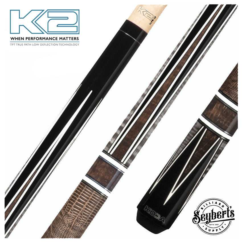 K2, K2 KL190 Noir/Gris/Marron queue de billard 4 points Graphic Play avec 11.75mm LD Shaft