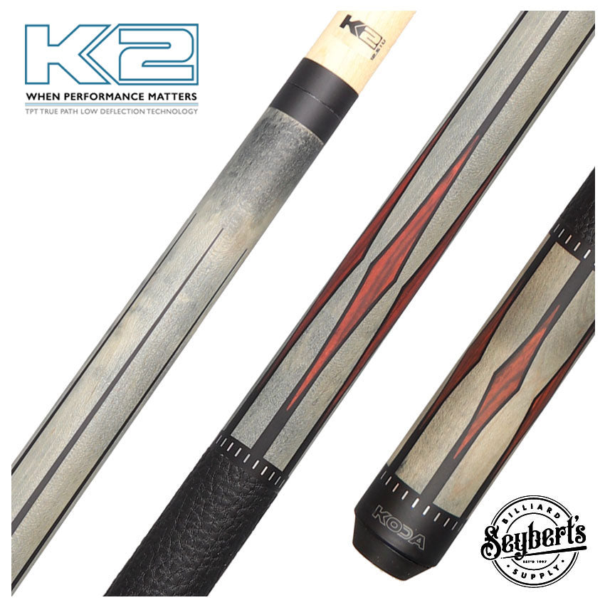 K2, K2 KL193 Gris/Noir/Cocobolo Queue de Jeu Graphique Avec Flèche LD 12.50mm