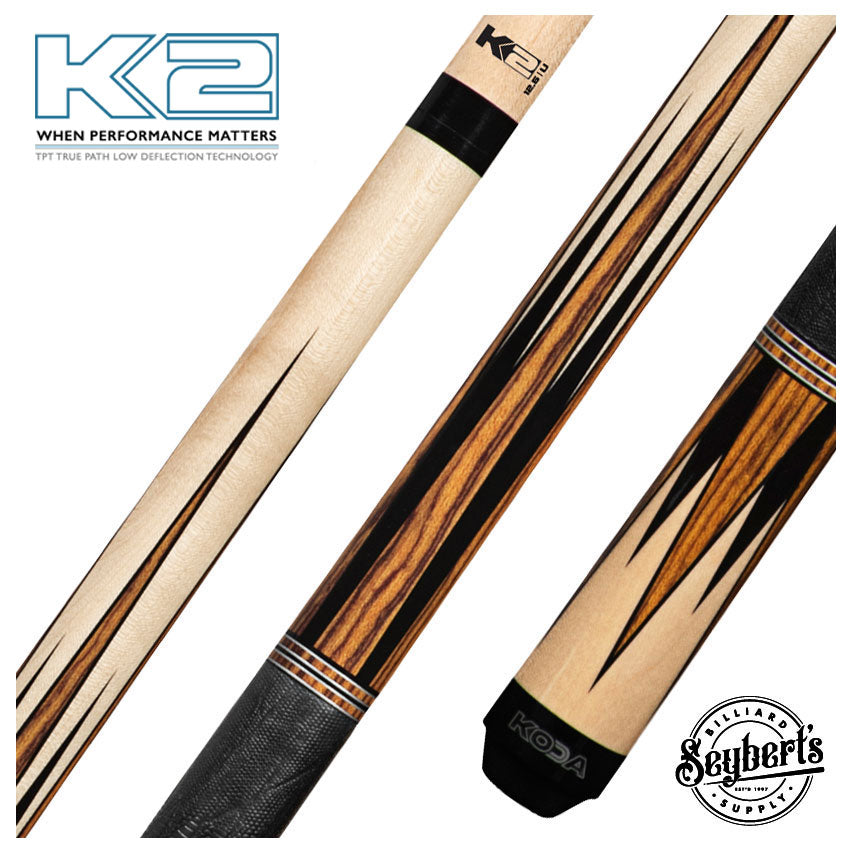 K2, K2 KL194 Queue de jeu 8 points en bocote et noir avec manche 12.50mm LD