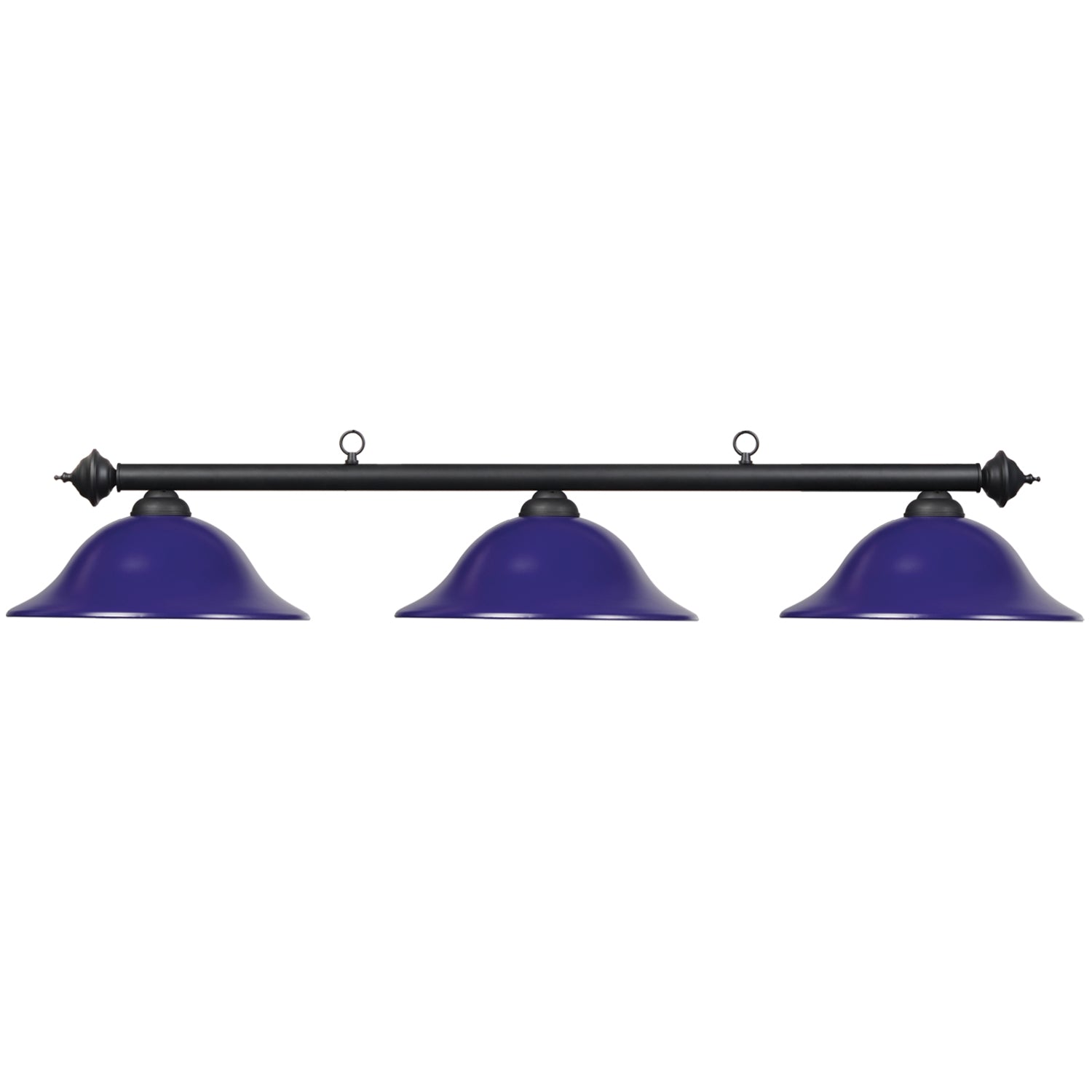 Billards D&L, Lampe de Billard 3 Ombres avec Abat-jours en Verre Bleu