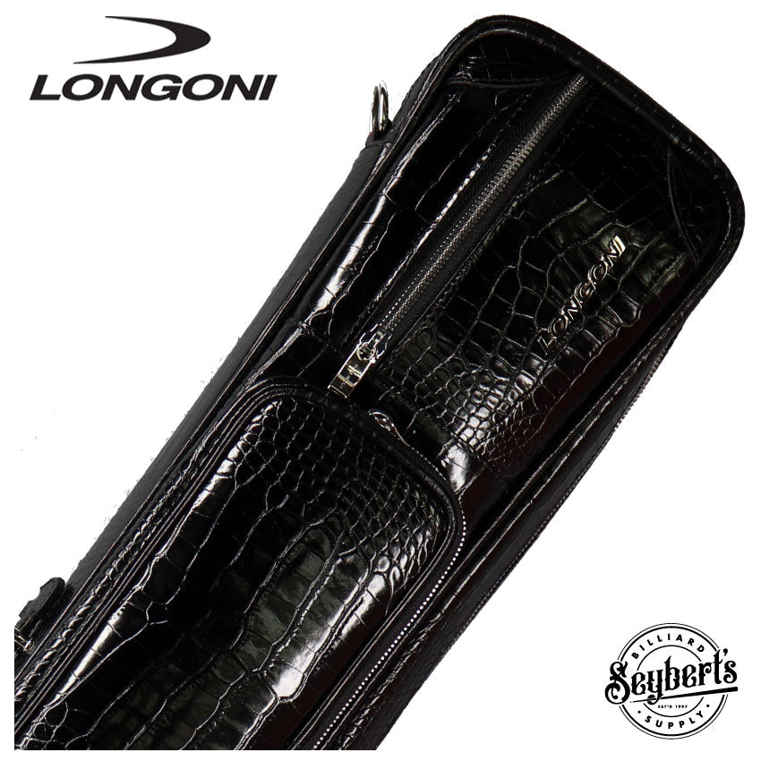 Longoni, Longoni Black Croc Fodero Giotto 4 x 8 Pool Cue Case