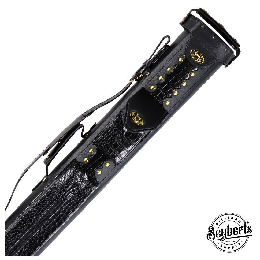 Les dieux du billard, Mallette polyforme 2x2 en simili-cuir avec rivets - Noir