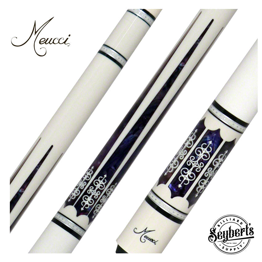 Meucci, Meucci 21st Century #3 Queue de billard - Blanc - Purple Pearl - White Wrap - Pro Shaft