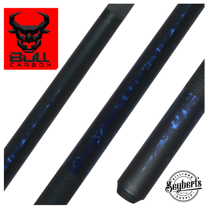 Carbone Bull, Queue de billard Bull Carbon BCL10 Black and Blue Pearl avec manche Bull Carbon