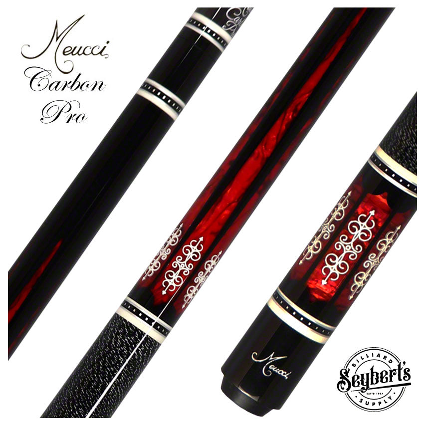 Meucci, Queue de billard Meucci 21st Century #3 - Noir - Red Pearl - Black/White Wrap - Carbon Shaft