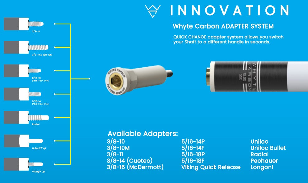 Whyte Carbon, Queue de billard en carbone Whyte - filetage 5/16 x 14