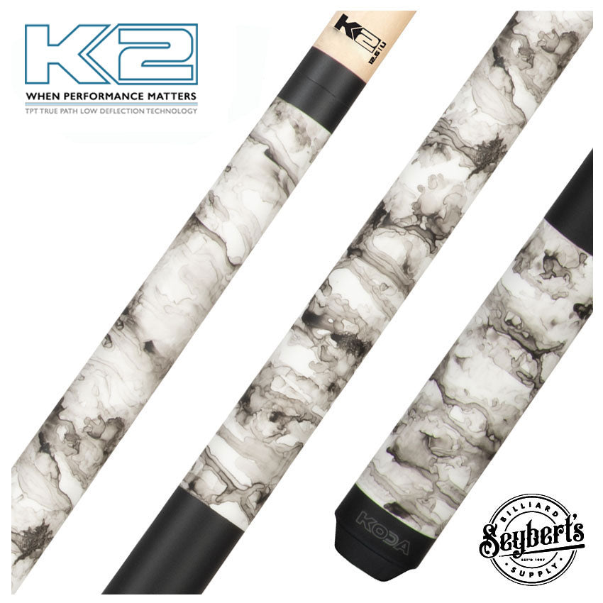 K2, Queue de jeu K2 KL101 White Smoke Matte Graphic avec manche K2 LD 12.5mm