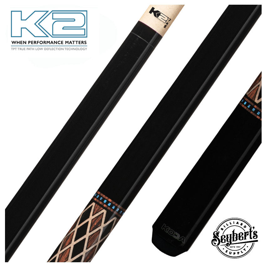 K2, Queue de jeu graphique K2 KL116 Onyx et Cocobolo Avec Flèche K2 LD 12.50mm