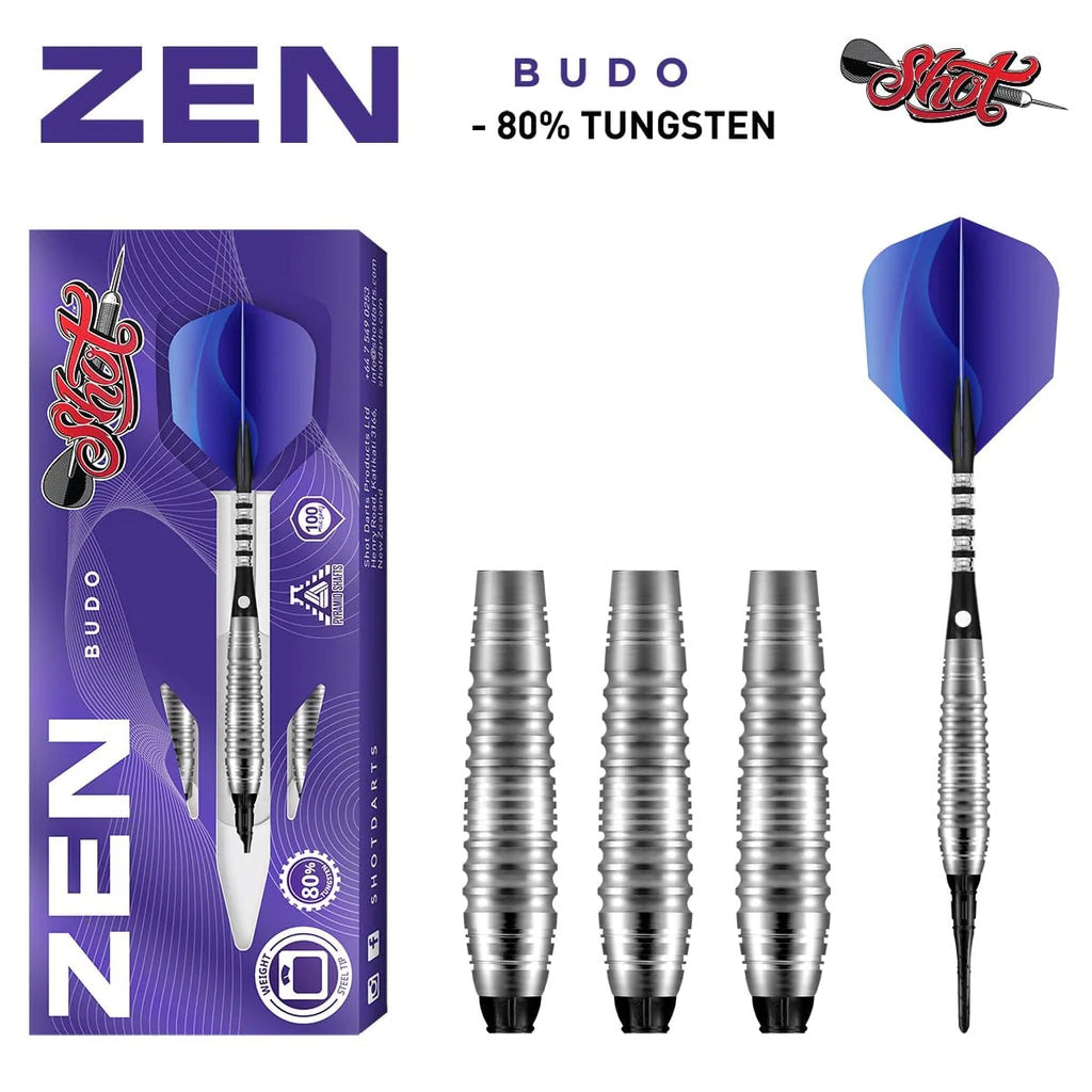 Fléchettes Puma, SET DE FLÉCHETTES ZEN BUDO - 80 % DE FÛTS EN TUNGSTÈNE