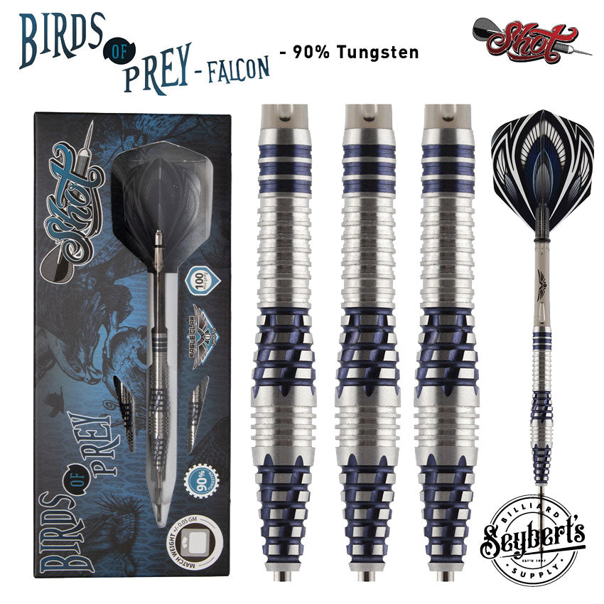 Fléchettes Puma, Set de fléchettes à pointe en acier Falcon Birds of Prey - 90% Tungstène