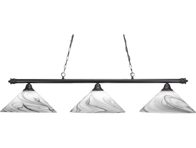 Eclairage Toltec, Toltec Lighting Oxford 3-Light Bar with Onyx Swirl Glass Shades (bar à 3 lumières avec abat-jour en verre onyx)