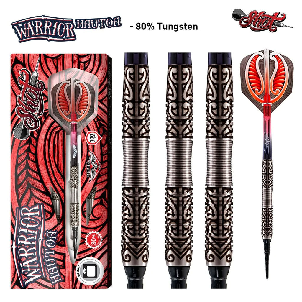 Fléchettes Puma, WARRIOR HAUTOA SOFT TIP DART SET-80% TUNGSTEN