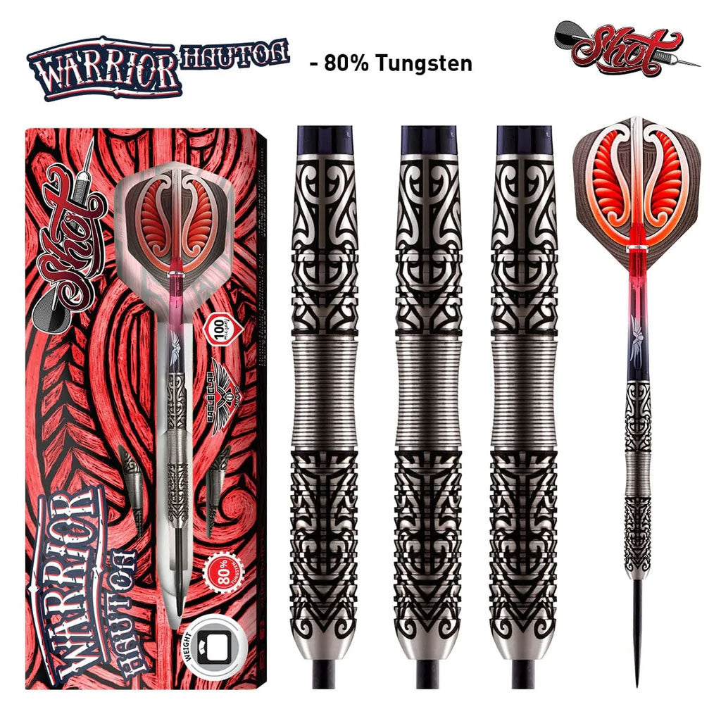 Fléchettes Puma, WARRIOR HAUTOA STEEL TIP DART SET-80% TUNGSTEN